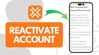 How to Reactivate Amazon Flex Account (Step By Step)