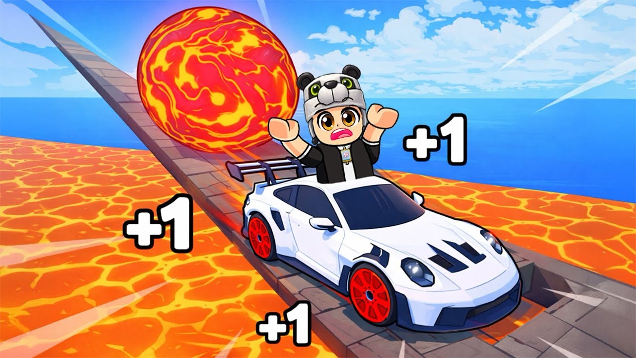 Her Saniye HIZLANDIM! Arabayla DEV LAV TOPUNDAN KAÇTIM🔥! Roblox