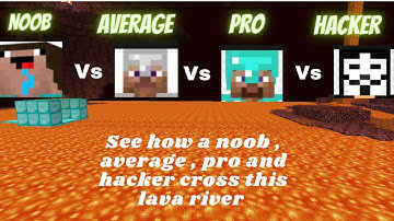 Noob vs average vs pro vs hacker/ crossing lava river / Minecraft / #shorts # fun # minecraft