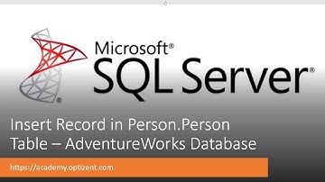 Entering a value in Person table - AdventureWorks Database