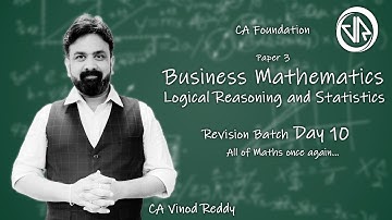 Lecture 10 | CA Foundation Maths LR Stats | End-Game Revision Batch| CA Vinod Reddy | Expert Academy