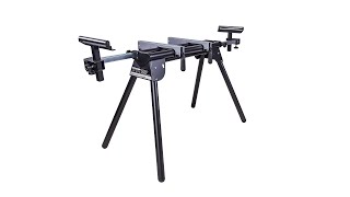 Support Universel Pour Scie à Onglet Evolution - Pieds Pliables, Bras Extensibles Jusqu'à 3 M, Charge Max 150 Kg - Compatible Makita, DeWalt, Bosch Et Plus - EVOMS1