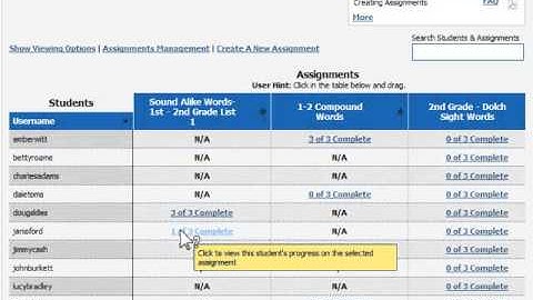 Assignment Progress - VocabularySpellingCity