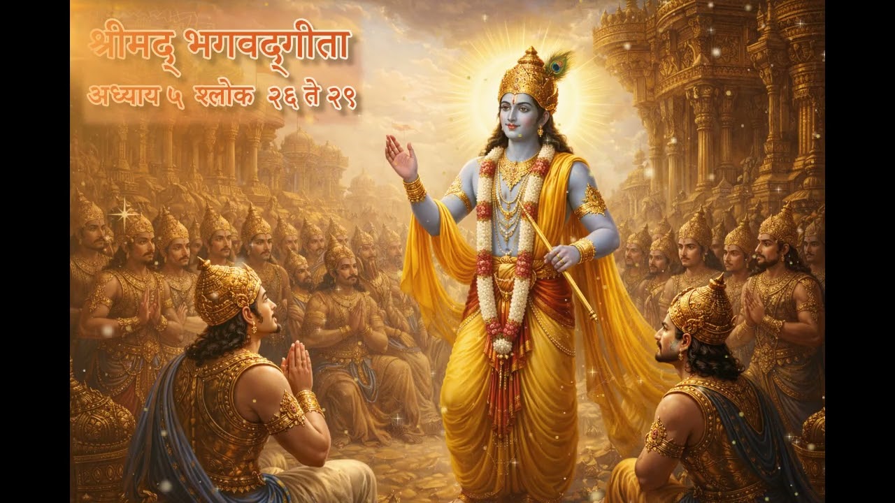 भगवद्गीता अध्याय ५ | श्लोक २६ ते २९ | ध्यानयोग आणि परमशांतीचा मार्ग | कर्मसंन्यास योग