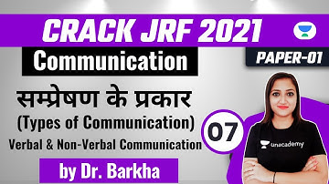 11:00 AM - Crack JRF 2021 | Communication by Dr. Barkha | Types of Communication