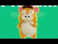 Mouse with hat runs Big fish slips out of arms Ostrich bird spins quickly circle Ostrich bird looks