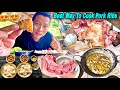 54 kg pork cutting in nepali village market  pork ribs curry  sungurko karang haddi  pork mukbang