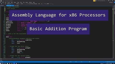 Code a Addition Calculator in MASM - Assembly Language for x86 Processors