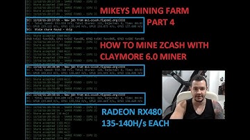Zcash and Ethereum GPU Mining Farm Radeon RX480 - Part 4 How to Mine Zcash Claymore 6.0