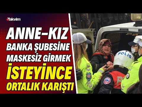 Banka şubesine maskesiz
