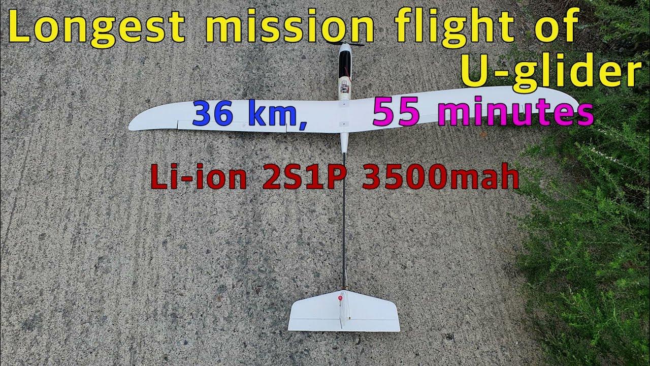 longest mission flight of Uglider 36 km, empty fuel crash ^^ YouTube
