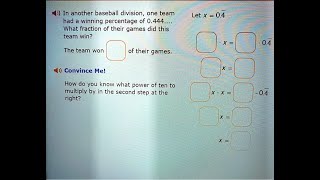 [Math] In another baseball division, one team had a winning percentage of 0 444     What fraction of