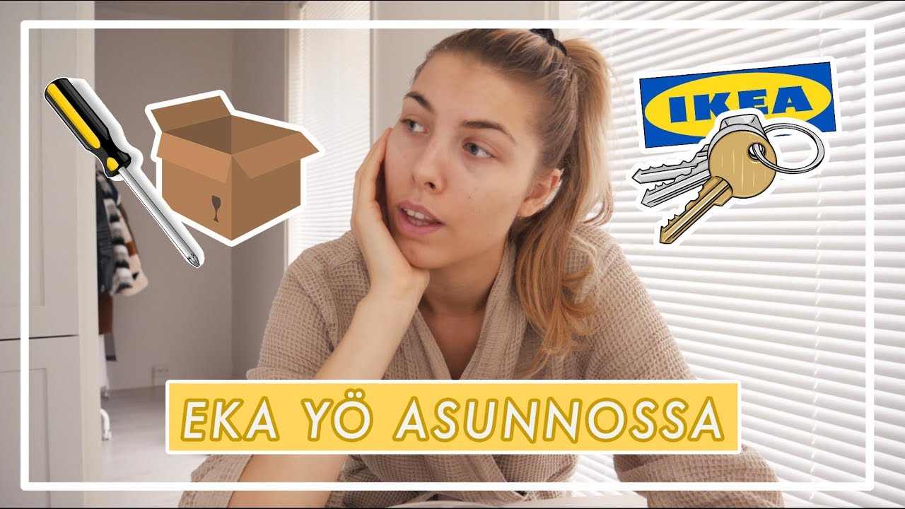 EKA YÖ OMASSA ASUNNOSSA + Ikea shoppailua  🔑📦 - Jakso 14