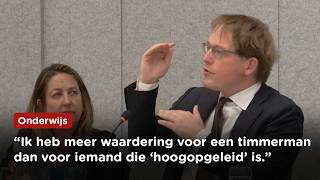 Wat betekent 'hoogopgeleid' en wat is het nut van de academie? Van Houwelingen (FVD) over onderwijs