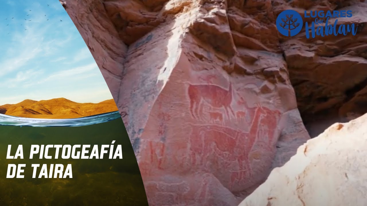 Pancho Saavedra maravillado con la pictografía de Taira. Lugares que hablan, Canal 13.
