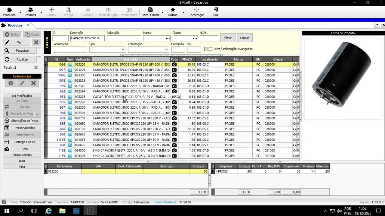 BM 02 - Cadastro de produtos