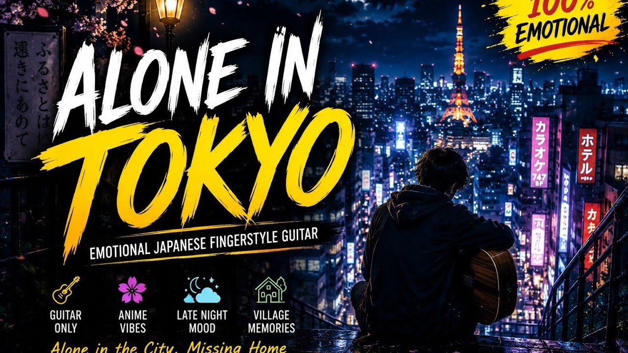 Alone in Tokyo 東京の夜 | Emotional Japanese Fingerstyle Guitar