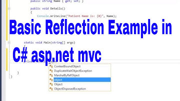 Basic Reflection Example C# asp.net mvc