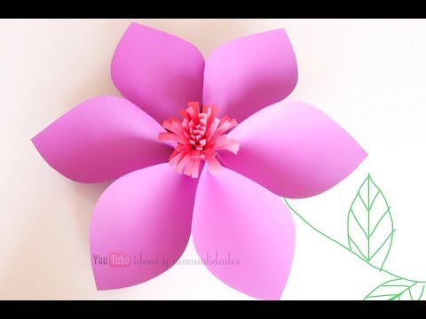 Flores gigantes de papel sin usar plantilla | Decoraciones para fiestas -  YouTube