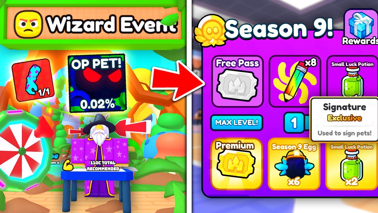 I Unlocked NEW Wizard World and Opened BEST Season 9 Pass in Arm Wrestling Simulator! (Roblox)