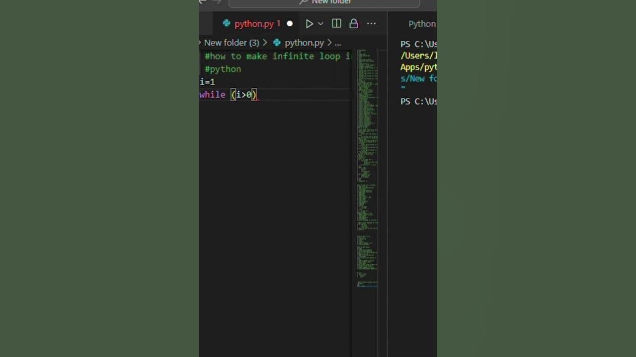 how to make infinite loop in python || python|| coding #9 - YouTube