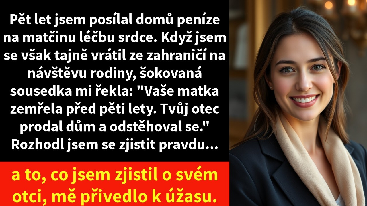 Když jsem po pěti letech v zahraničí konečně stála před domem svého dětství, měla jsem v očích slzy štěstí. Celou tu dobu jsem posílala peníze na léčbu své nemocné mámy. Byla jsem přesvědčená, že...