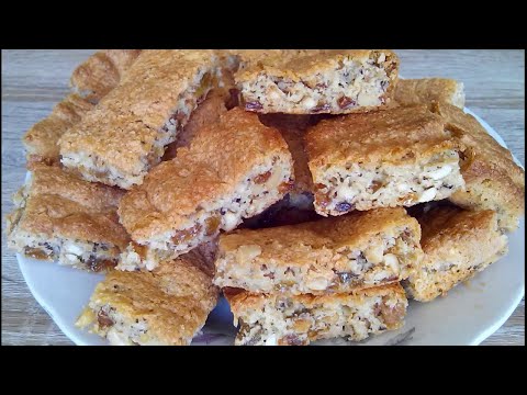 Видео рецепт Печенье с орехами и изюмом