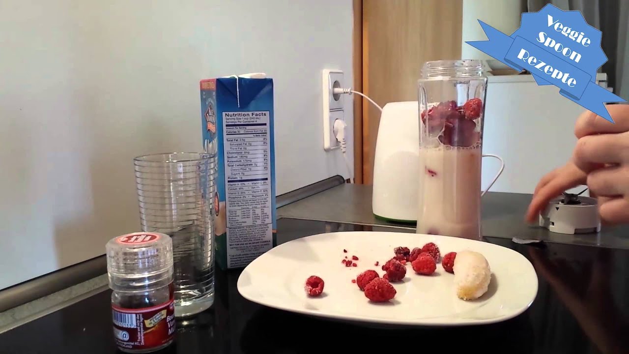 Himbeer-Bananen-Eis - Veggie Spoon Rezept - YouTube