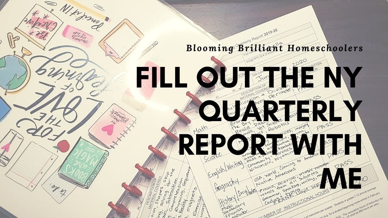 Nys Homeschool Quarterly Report Template