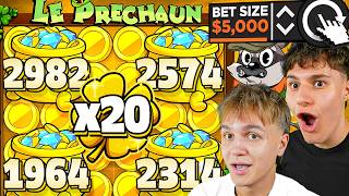 OUR MOST DEGEN SESSION EVER ON LE PRECHAUN (MAX BET SPINS)