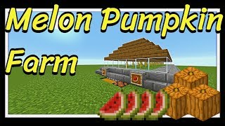 Minecraft Tutorial : Melon & pumpkin Farm, Made to Any Size 100% Efficient