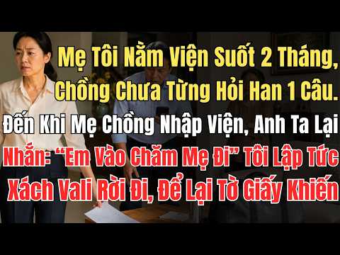 Mẹ Tôi Nằm Viện Suốt 2 Tháng, Chồng Chưa Từng Hỏi Han Một Câu. Đến Khi Mẹ Chồng Nhập Viện Anh Ta Lại
