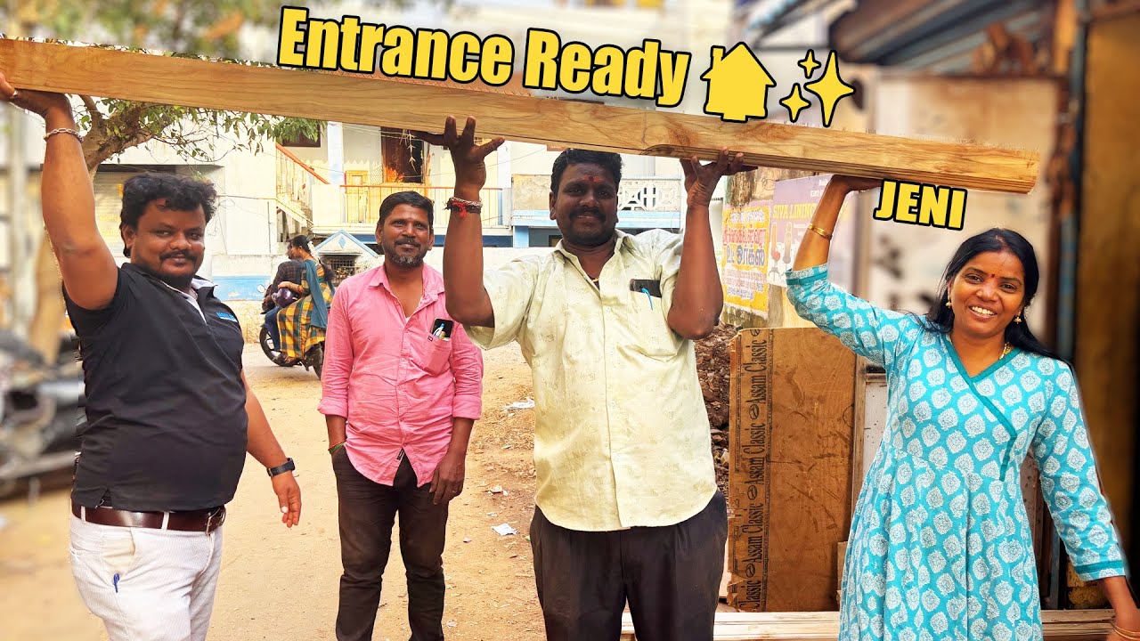 வாசக்கால் ரெடி… வீடு இன்னும் அழகா 😍//House Wood Work Progress – /JENI