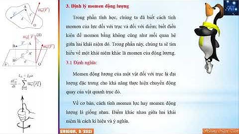 Cơ học lý thuyết - Động lực học B4: Định Lí Momen Động Lượng.