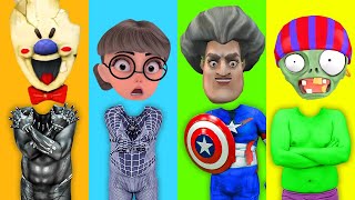 Nick Become Spiderman To Save Tani, Miss T VS Giant Zombie Scary Teacher 3D Superheroes