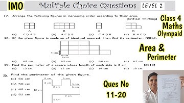 Olympiad Exam for Class 4 Maths 2023 | Maths Olympiad Mock Test for Class 4 | IMO Class 4 | Area