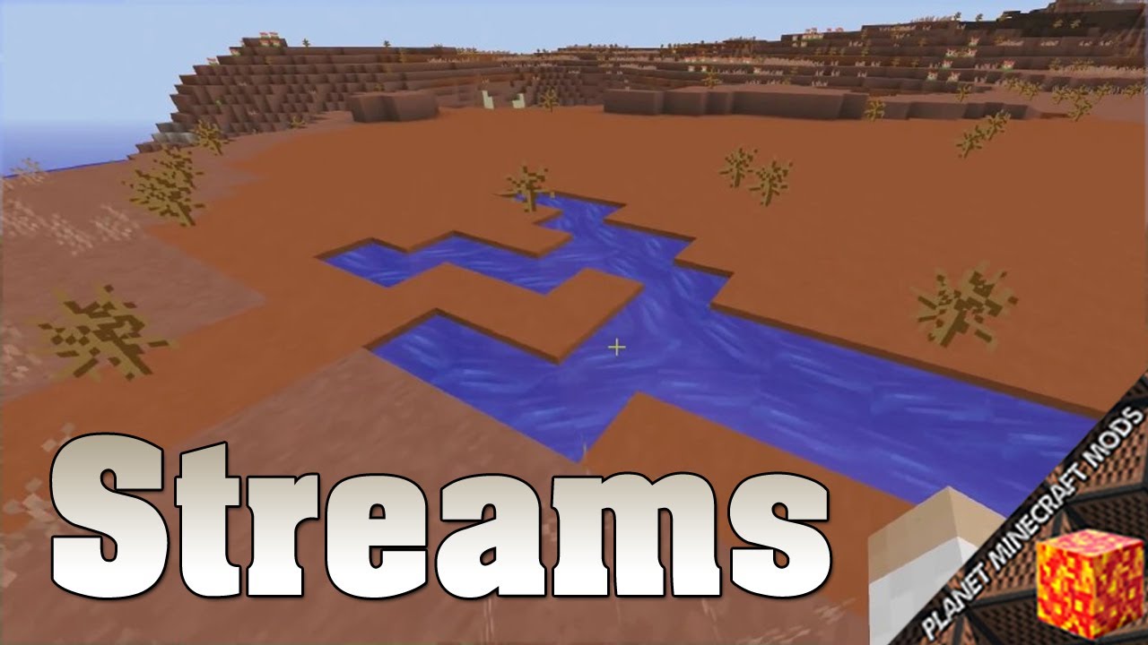 Streams Mod 1.12.2/1.11.2/1.10.2 (Realistic Flowing Rivers) for Minecraft PC