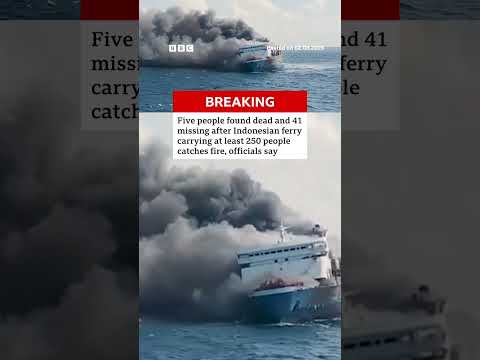 Five dead, 41 missing, after Indonesia ferry <strong>catches</strong> fire. #Indonesia #BBCNews