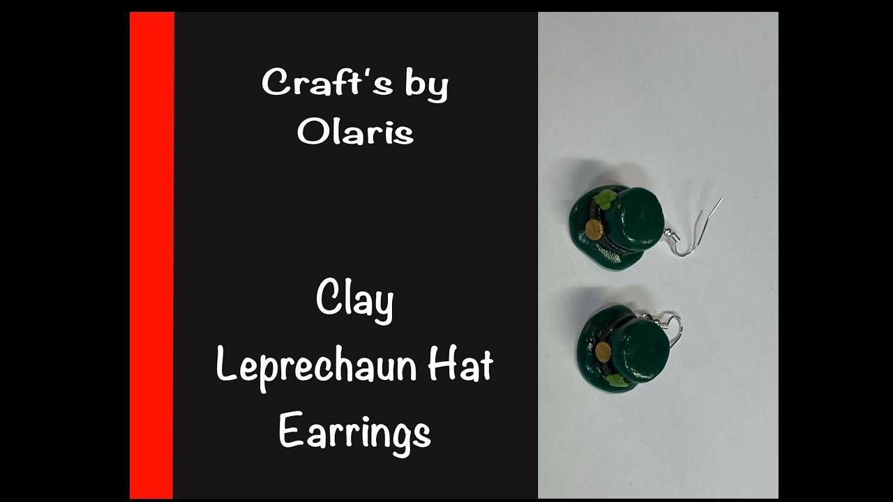 I Made Tiny Leprechaun Hat Earrings From Polymer Clay 🎩☘️