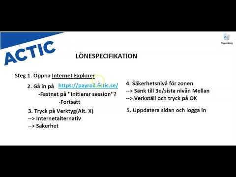 Actic - Lönespecifikation via Flex Portal