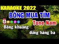 Bông Mua Tím karaoke Tone Nam Nhạc Sống Dễ Hát Nhất 2022 | Trọng Hiếu