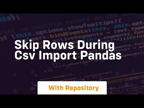 skip rows during