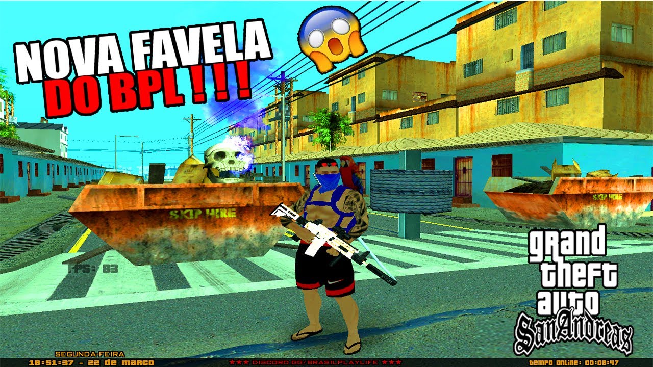 NOVA FAVELA NO BRASIL PLAY LIFE RP MELHOR SERVIDOR - GTA SAMP