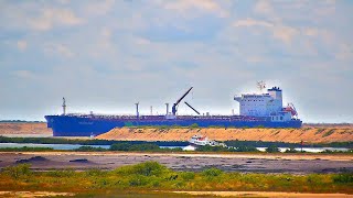 Crude Oil Tanker Using Crane In Brownsville Ship Channel | Jessica Kirsh