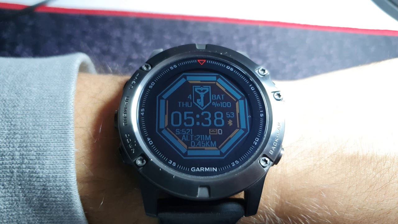 Ingress watchface on Garmin Fenix 5X. - YouTube