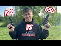 Gsg firefly vs walther p22 plinking with 22 pistols