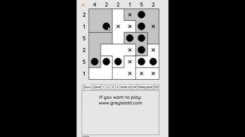 Grey is Odd - Today grids. Solution level 2 6X6 dated 08-01-2024 #logicpuzzles #logicgames  #games
