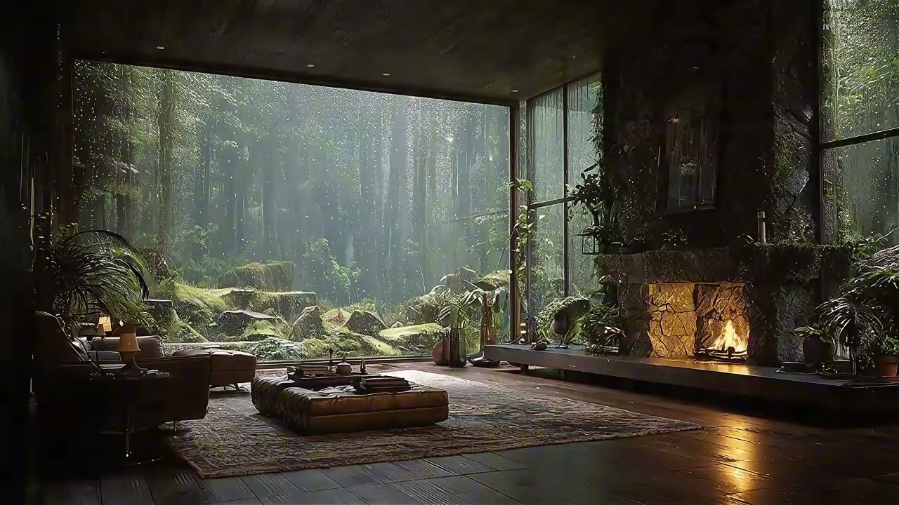 Nighttime Indoor Calm Built from Rainfall and Soft Piano