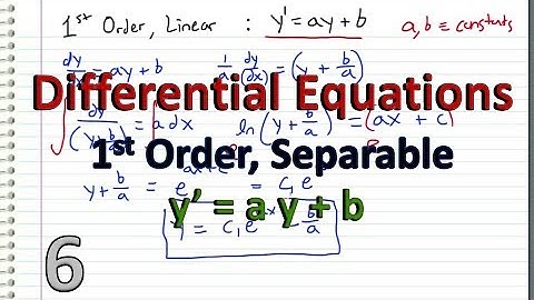 Differential Equations - 6 - 1st Order - Constant Coefficients