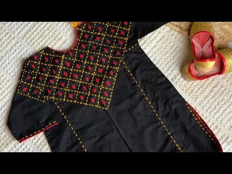 Easy hand embroidery design and full dress stiching |baby dress|hand ...